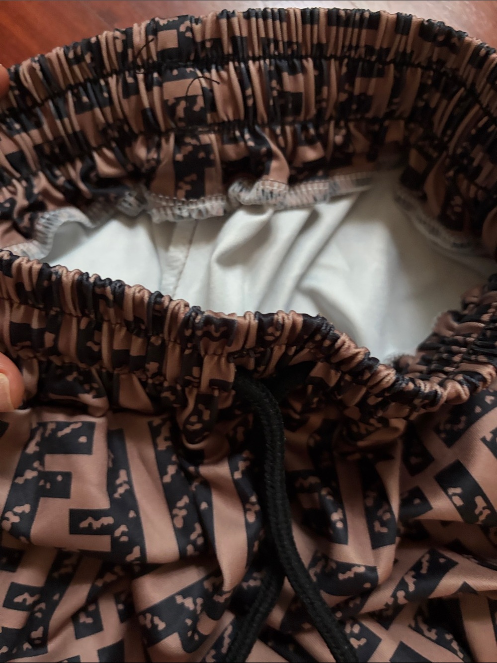 Beige and Black Patterned Lounge Pants - Picture 4 of 7